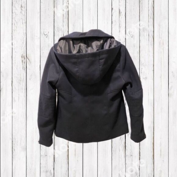 NEW Pea Coat Maralyn & Me Navy Hooded Juniors Size Large - Picture 2 of 16